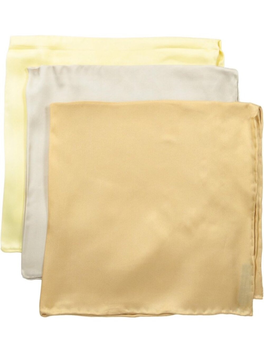 Elegant 100% Silk Hand Rolled Pocket Square Set - 17"x17" - Three Piece